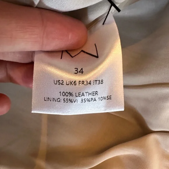 The Mannei Brown Ruched Leather Skirt - Picture 6 of 8